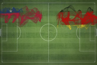 Samoa vs Germany Soccer Match, national colors, national flags, soccer field, football game,