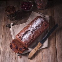 Chocolate cake with cherries