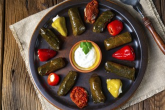 Yaprak Sarmas? rustic vine leaves filled with rice