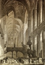 Church of St Etienne du Mont, Paris, antique steel engraved print, 1831