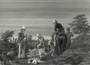 Tote britische Soldaten nach der Schlacht von Chillianwala, Zweiter Anglo-Sikh-Krieg, 13. Januar