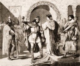 Theodelinda, queen of the Lombards, meets Agilulf, Duke of Turin and king of the Lombards