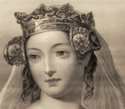 Philippa of Hainault, 1310 or 1315 – 1369, Queen of England as the wife of King Edward III