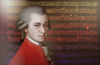 Wolfgang Amadeus Mozart, 1756 – 1791, composer of classical music, First Viennese School, notesheet