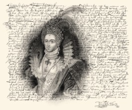 Faksimile des Hinrichtungsbefehls für Maria Stuart, Königin der Schotten, verfasst von Elisabeth I.