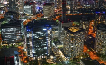Minato Mirai of night view seen from the Yokohama Landmark Tower. Shooting Location: Yokohama-city