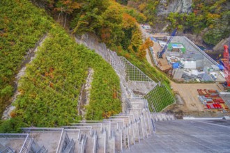 Construction site of Yanba Dam. Shooting Location: Gunma Prefecture