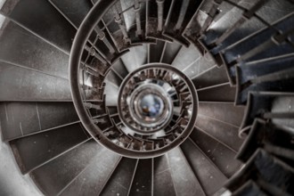 Classic spiral staircase. Shooting Location: UK, London
