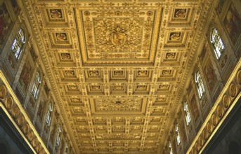 Coffered ceiling, fragment, lighting