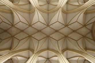 Started in 1410 by Hans von Burghausen, vault in the nave (19th century), St., Sankt, Saint