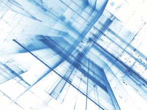 White and blue tecnology background - abstract computer-generated image. Digital art: futuristic