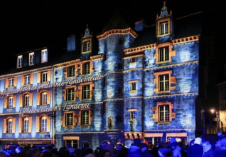 Projections on the façade of the Maison de la Duchesse Anne, light show at the turn of the year in