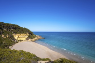 Cala Waikiki beach also Cala Fonda in Tarragona in Marquesa woods of Catalonia Spain