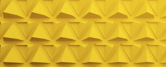 Abstract modern yellow pyramid background, 3d rendering
