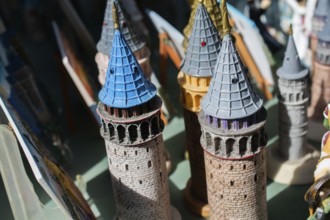 Model of the Galata Tower from ancient times in Istanbul