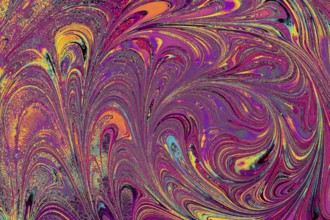 Traditional Ottoman Turkish abstract marbling art patterns as background
