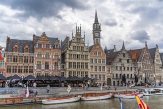 The view of river Leie in Ghent, Belgium, Europe