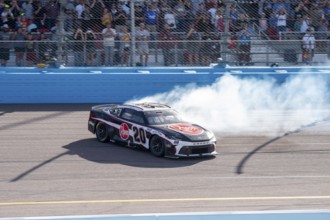 Christopher Bell celebrates his win for the Shriners Children's 500 in Avondale, AZ, USA, North