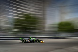 ROMAIN GROSJEAN (77) of Geneva, Switzerland travels through turn 3 to qualify for the Detroit Grand