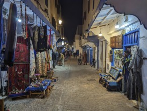 Idyllic alley in the medina of Essaouira, Morocco, Africa