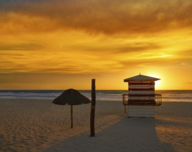 Cancun sunrise at Delfines Beach at Hotel Zone of Mexico