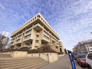 Edmonton, Alberta, Canada. Apr 07, 2023. Law Courts building in downtown Edmonton