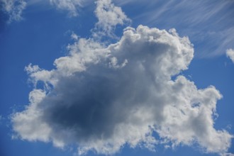 Large, dramatic cloud against a blue sky, creating both light and shadow, Mitterteich, Upper