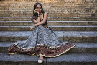 Portrait of a young Indian woman, Gujarat, India, Asia