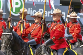 Calgary, Alberta, Canada. July 7, 2023. A close up to a Royal Canadian Mounted Police memmebers at