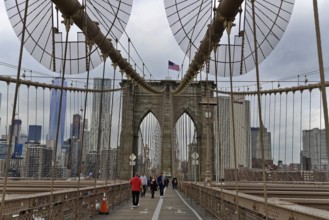 Brooklyn Bridge in Brooklyn, Manhattan, New York, USA United States of America, Brooklyn Bridge