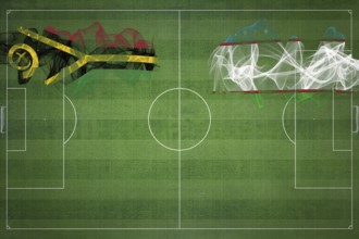 Vanuatu vs Uzbekistan Soccer Match, national colors, national flags, soccer field, football game,