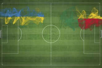Rwanda vs Benin Soccer Match, national colors, national flags, soccer field, football game,