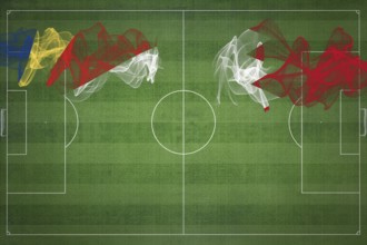 Seychelles vs Bahrain Soccer Match, national colors, national flags, soccer field, football game,