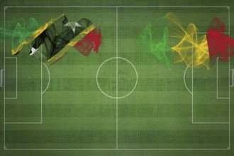 Saint Kitts and Nevis vs Mali Soccer Match, national colors, national flags, soccer field, football