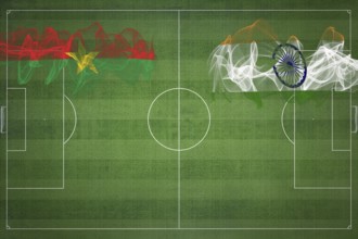 Burkina Faso vs India Soccer Match, national colors, national flags, soccer field, football game,