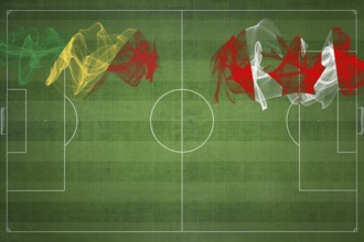 Republic of the Congo vs Canada Soccer Match, national colors, national flags, soccer field,