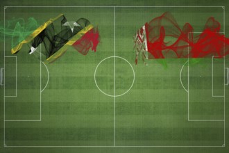 Saint Kitts and Nevis vs Belarus Soccer Match, national colors, national flags, soccer field,
