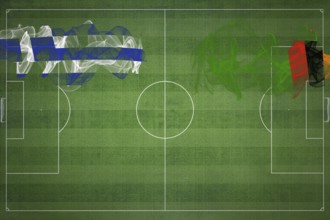 Greece vs Zambia Soccer Match, national colors, national flags, soccer field, football game,