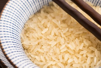 Bowl of parboiled risotto rice