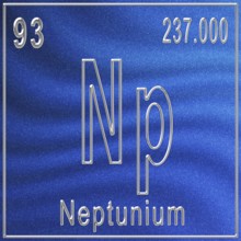Neptunium chemical element, Sign with atomic number and atomic weight, Periodic Table Element