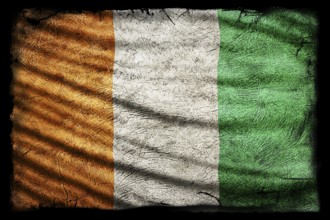 Ivory Coast Flag, Grunge Texture Background