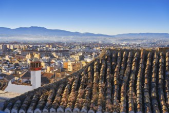 Granada skyline view from Albaicin in Andalusia Spain