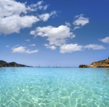 Ibiza Cala Tarida beach in Sant Josep of Balearic Islands