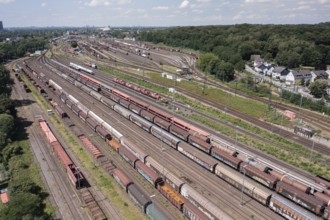 The marshalling yard and passenger station in the city of Oberhausen, North Rhine-Westphalia is one
