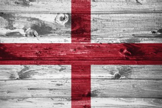 England flag on wooden planks background wood flag