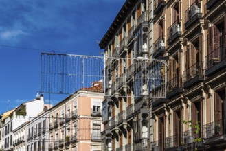 Low Angle View of Old Residential Building in Central Madrid. Real Estate market and rent