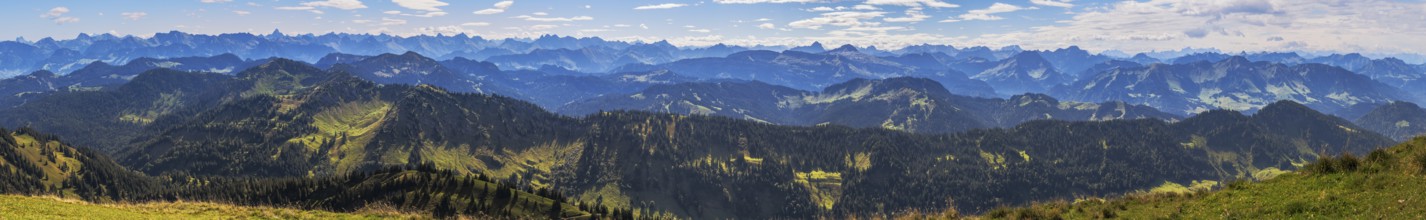 Panoramic view from the Hochgrat near Oberstaufen (Bavaria, Germany)
