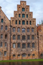 Historic buildings in Lübeck Warehouses at the harbour are a popular and famous sight made of red