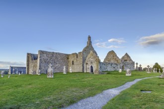 Clonmacnoise abbey is situated in County Offaly, Ireland on the River Shannon south of Athlone
