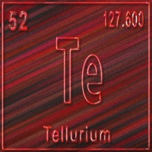 Tellurium chemical element, Sign with atomic number and atomic weight, Periodic Table Element